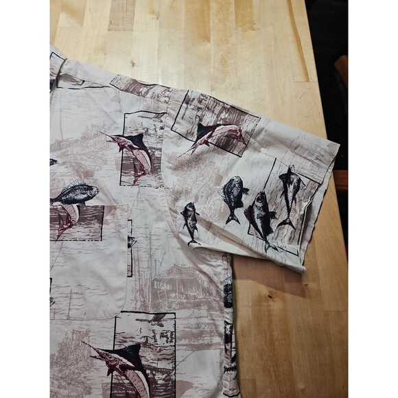 Munsingwear Mens XL Button Down Short Sleeve Fish Shirt Outdoors - Picture 4 of 16